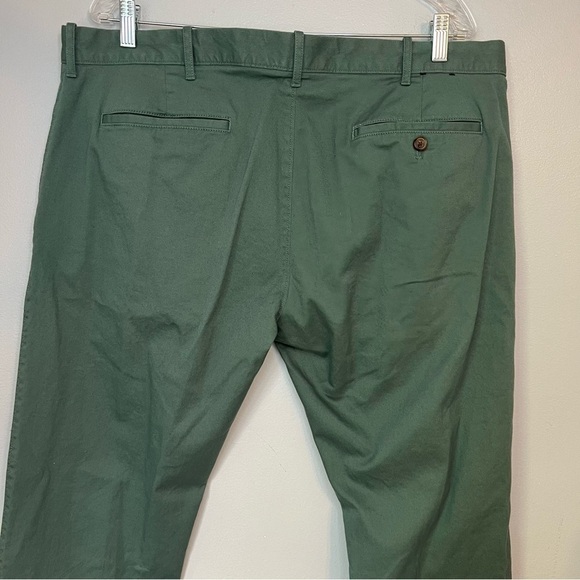 J Crew Men W38 L32 Flex Slim Pants Flat Front Green Tapered Leg Work Office - Picture 8 of 13